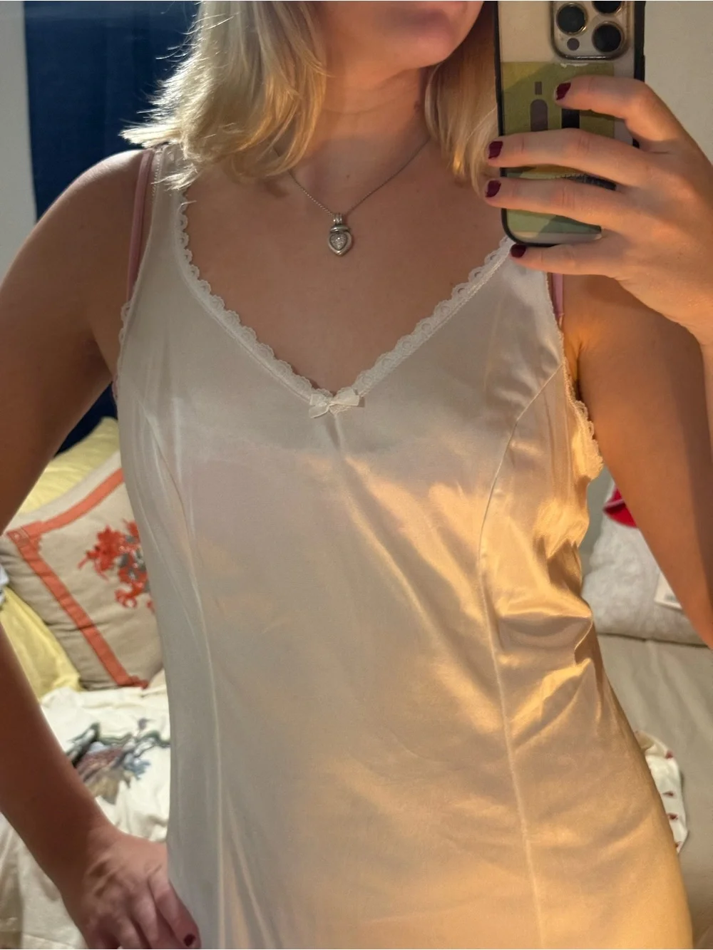 Classic White Lace-Trim Slip Dress - Women Intimates